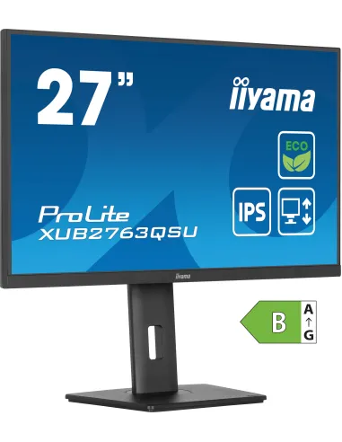 iiyama ProLite XUB2763QSU-B1 pantalla para PC 68,6 cm (27") 2560 x 1440 Pixeles Full HD LED Negro