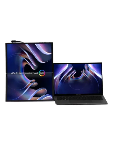 ASUS ZenScreen Fold OLED MQ17QH pantalla para PC 43,9 cm (17.3") 2560 x 1920 Pixeles Quad HD Plata