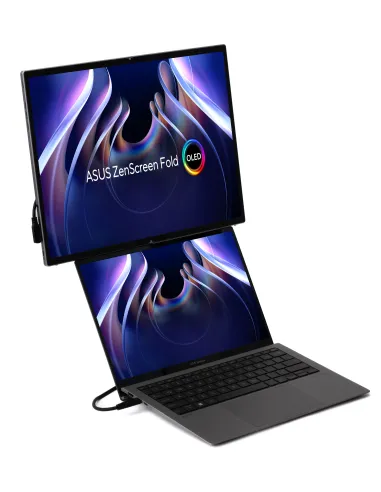 ASUS ZenScreen Fold OLED MQ17QH pantalla para PC 43,9 cm (17.3") 2560 x 1920 Pixeles Quad HD Plata