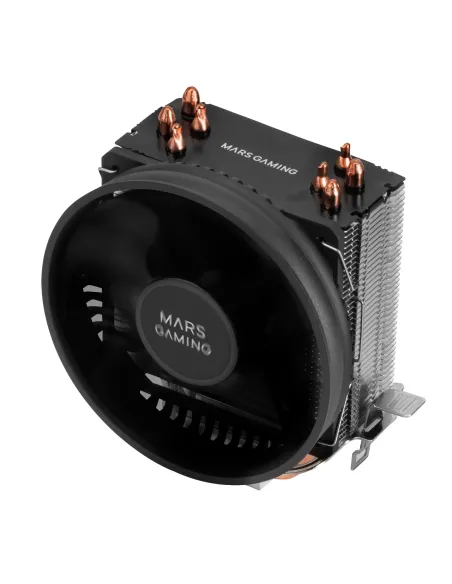 Mars Gaming MCPUBK, Disipador CPU, 4 Heatpipes HCT, TDP 160W, Ventilador PWM 11cm, Negro