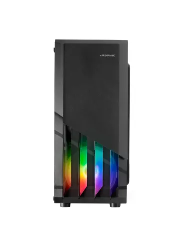 Mars Gaming MC-X2, Caja PC Gaming ATX, Frontal Acero FRGB, 2 Ventiladores 12cm FRGB, Ventana Lateral Completa, Negro