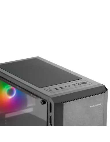 Mars Gaming MC-X2, Caja PC Gaming ATX, Frontal Acero FRGB, 2 Ventiladores 12cm FRGB, Ventana Lateral Completa, Negro