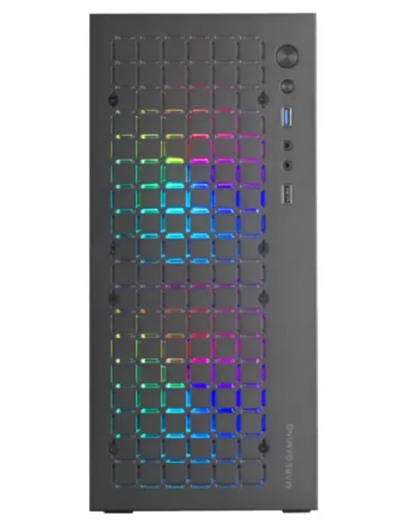 Mars Gaming MC-CORE, Caja Gaming Compacta MicroATX, Diseño Frontal Metal-Mesh, Ventana Lateral Completa, 2x Ventiladores FRGB