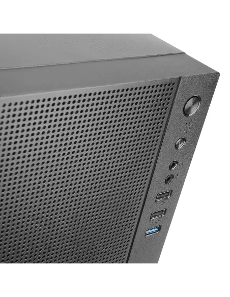 Tacens Anima AC5500, Caja Ordenador Compacta Micro ATX, Frontal Malla Refrigeración, Fuente Alimentación 500W, USB 3.0, Negro