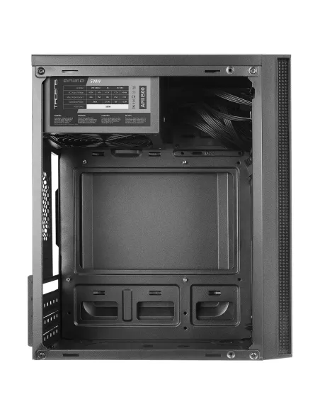 Tacens Anima AC5500, Caja Ordenador Compacta Micro ATX, Frontal Malla Refrigeración, Fuente Alimentación 500W, USB 3.0, Negro