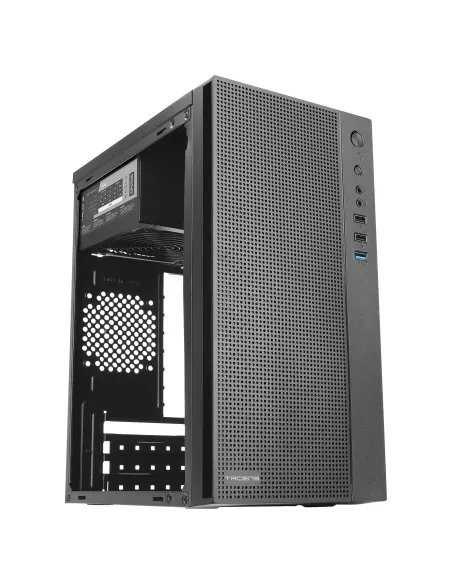 Tacens Anima AC5500, Caja Ordenador Compacta Micro ATX, Frontal Malla Refrigeración, Fuente Alimentación 500W, USB 3.0, Negro