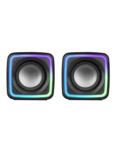 Mars Gaming MSCUBE Negro, Altavoces Gaming RGB Compactos, Procesador Sonido DSP 8W, Control Volumen 2