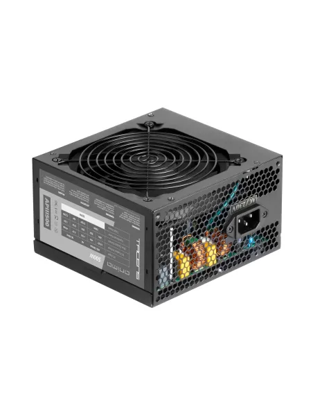Tacens Anima APIII500, Fuente Alimentación PC ATX 500W, Tecnología SMD 85% Bronze 12V, Ventilador Ultra-silencioso 12cm, Negro
