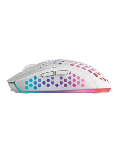 Mars Gaming MMW3W, Ratón Gaming Inalámbrico, RGB Flow, Ultraligero 79 g, 3200 DPI, Blanco