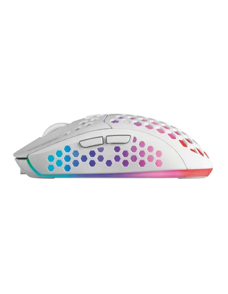 Mars Gaming MMW3W, Ratón Gaming Inalámbrico, RGB Flow, Ultraligero 79 g, 3200 DPI, Blanco