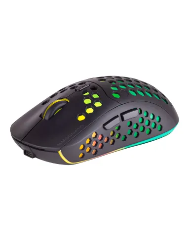 Mars Gaming MMW3, Ratón Gaming Inalámbrico, RGB Flow, Ultraligero 79g, 3200DPI, Negro