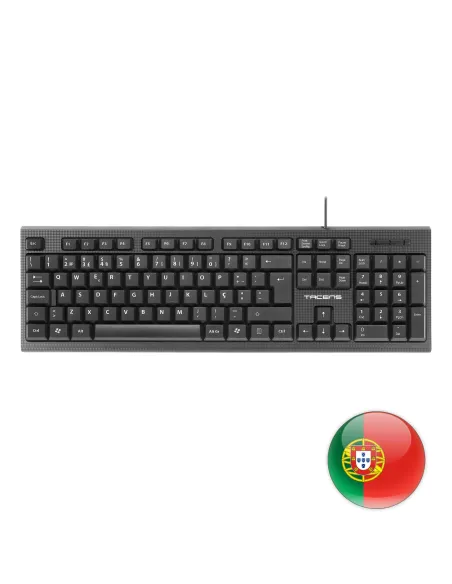 Tacens Anima AK0PT - Teclado Profesional de membrana, ecológico,layout portugués, negro