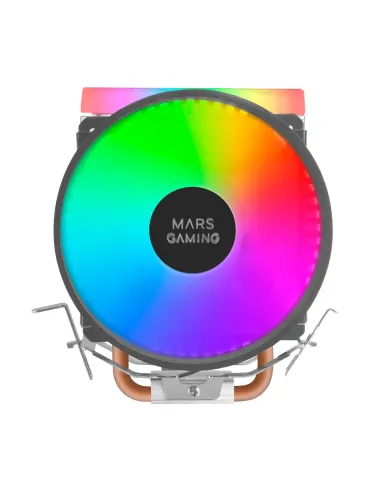 Mars Gaming MCPU33, Disipador CPU Dual FRGB, 3 Heatpipes HCT, TDP 140W, Ventilador Ultra-silencioso PWM 11 cm, Color Negro