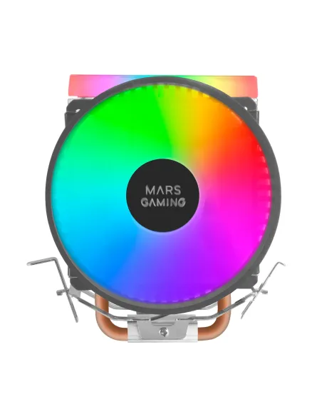 Mars Gaming MCPU33, Disipador CPU Dual FRGB, 3 Heatpipes HCT, TDP 140W, Ventilador Ultra-silencioso PWM 11 cm, Color Negro