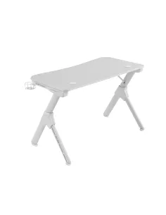 Mars Gaming MGD, Mesa Ergonómica Gaming, Soporte Auriculares y Bebidas, Escritorio PC, 110x60cm, Blanco