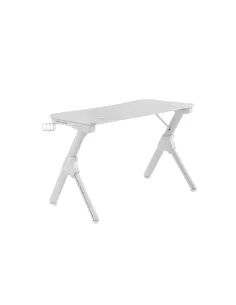 Mars Gaming MGD, Mesa Ergonómica Gaming, Soporte Auriculares y Bebidas, Escritorio PC, 110x60cm, Blanco 2