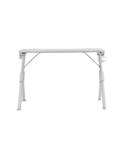 Mars Gaming MGD, Mesa Ergonómica Gaming, Soporte Auriculares y Bebidas, Escritorio PC, 110x60cm, Blanco