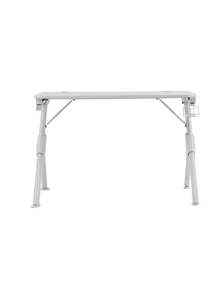 Mars Gaming MGD, Mesa Ergonómica Gaming, Soporte Auriculares y Bebidas, Escritorio PC, 110x60cm, Blanco