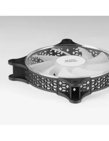 Mars Gaming MFDUO, Kit 2 Ventiladores FRGB Rainbow 360°, Ultra-silencioso, Doble Conexión 3PIN + 4PIN, Negro