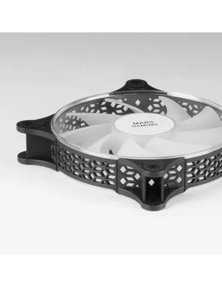Mars Gaming MFDUO, Kit 2 Ventiladores FRGB Rainbow 360°, Ultra-silencioso, Doble Conexión 3PIN + 4PIN, Negro