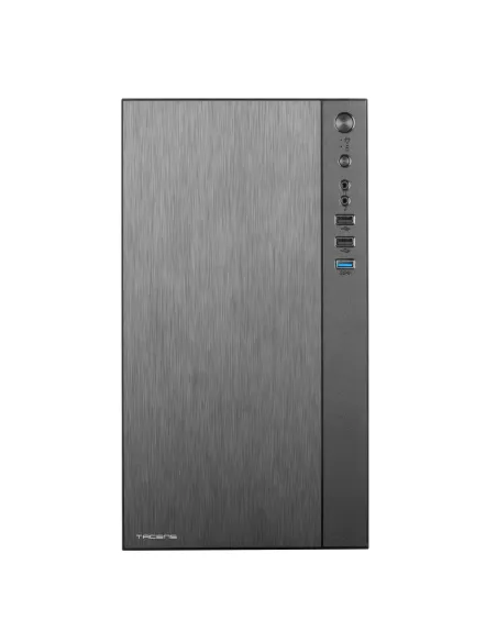 Tacens Anima ACX, Caja Mini Torre Micro ATX, Frontal Aluminio Pulido, Ventilador 12cm, USB 3.0, Negro