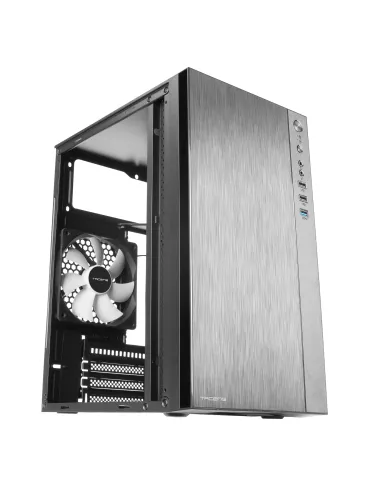 Tacens Anima ACX, Caja Mini Torre Micro ATX, Frontal Aluminio Pulido, Ventilador 12cm, USB 3.0, Negro
