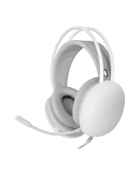Mars Gaming MH-GLOW Blanco, Auriculares 360° Full Chroma RGB Flow, Micrófono Cancelación de Ruido, Diseño Ultra-ligero,