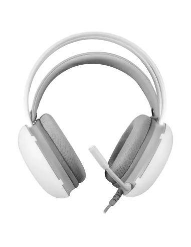 Mars Gaming MH-GLOW Blanco, Auriculares 360° Full Chroma RGB Flow, Micrófono Cancelación de Ruido, Diseño Ultra-ligero,