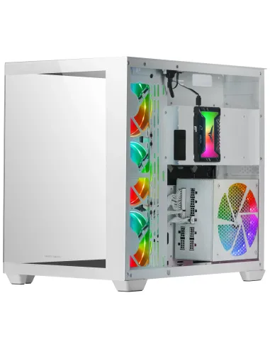 Mars Gaming MCV4 Blanco, Torre Gaming Custom XXL E-ATX, Ventana Cristal Templado Lateral y Frontal Sin Marco, Estructura