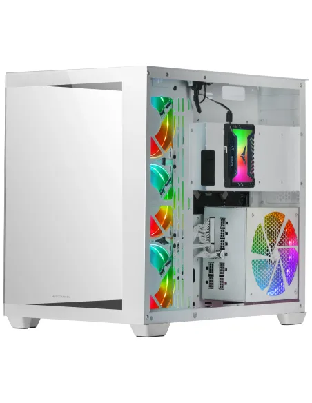 Mars Gaming MCV4 Blanco, Torre Gaming Custom XXL E-ATX, Ventana Cristal Templado Lateral y Frontal Sin Marco, Estructura