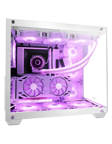 Mars Gaming MCV4 Blanco, Torre Gaming Custom XXL E-ATX, Ventana Cristal Templado Lateral y Frontal Sin Marco, Estructura