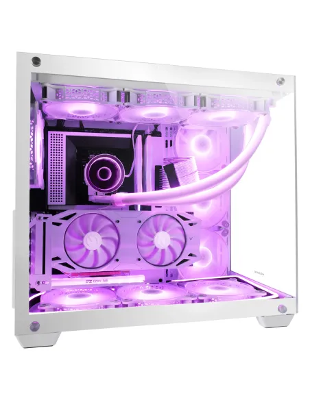 Mars Gaming MCV4 Blanco, Torre Gaming Custom XXL E-ATX, Ventana Cristal Templado Lateral y Frontal Sin Marco, Estructura