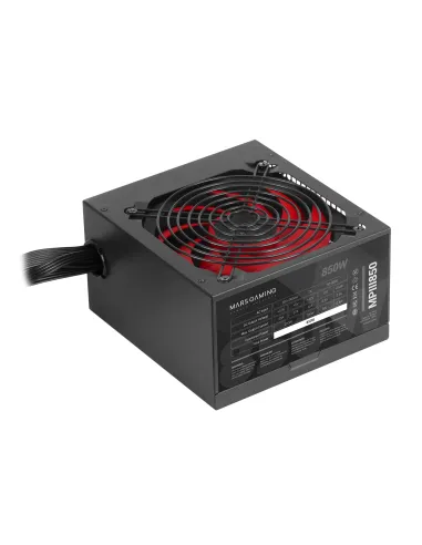 Mars Gaming MPIII850, Fuente Alimentación PC ATX 850W, 5 Años de Garantía, 85% Eficiencia, Sistema Digital APFC, Ventilador FDB