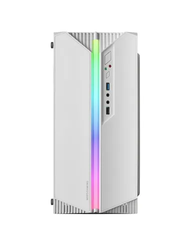 Mars Gaming MC-S1, Caja PC Compacta Gaming Micro-ATX, Iluminación ARGB 12 Modos, Ventilador FRGB, Ventana Lateral Completa RGB,