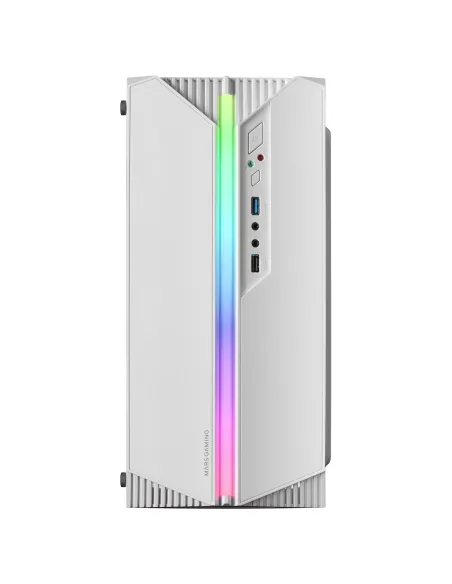 Mars Gaming MC-S1, Caja PC Compacta Gaming Micro-ATX, Iluminación ARGB 12 Modos, Ventilador FRGB, Ventana Lateral Completa RGB,