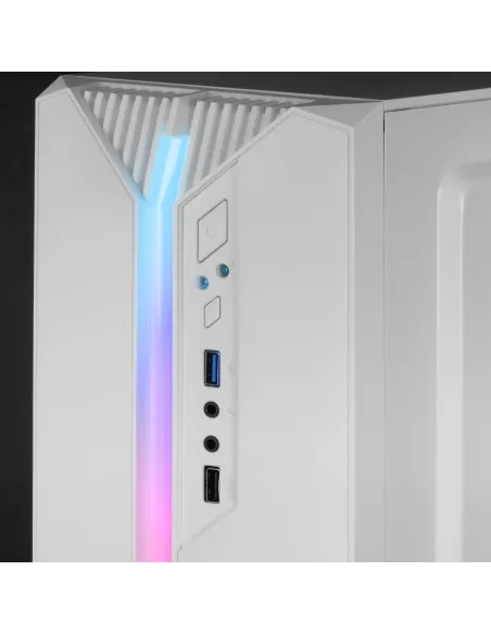 Mars Gaming MC-S1, Caja PC Compacta Gaming Micro-ATX, Iluminación ARGB 12 Modos, Ventilador FRGB, Ventana Lateral Completa RGB,