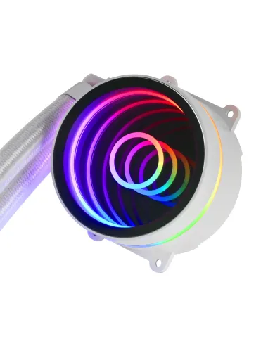 Mars Gaming ML-ONE360 Blanco, Refrigeración Líquida CPU, TDP 550W, Espejo Infinito, 3 Ventiladores Silenciosos, Multisocket