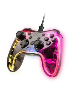 Mars Gaming MGP-C, Gamepad Profesional Neón RGB, Vibración Háptica Dual, Joysticks Analógicos, Mando para PC, Switch, PS3,