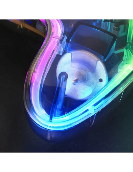 Mars Gaming MGP-C, Gamepad Profesional Neón RGB, Vibración Háptica Dual, Joysticks Analógicos, Mando para PC, Switch, PS3,