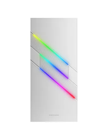 Mars Gaming MC-U3, Caja PC Gaming ATX XL, Frontal Triple ARGB, Ventilador 12cm ARGB, Ventana Cristal Templado, Blanco