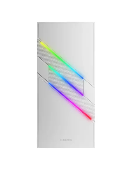 Mars Gaming MC-U3, Caja PC Gaming ATX XL, Frontal Triple ARGB, Ventilador 12cm ARGB, Ventana Cristal Templado, Blanco