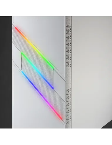 Mars Gaming MC-U3, Caja PC Gaming ATX XL, Frontal Triple ARGB, Ventilador 12cm ARGB, Ventana Cristal Templado, Blanco