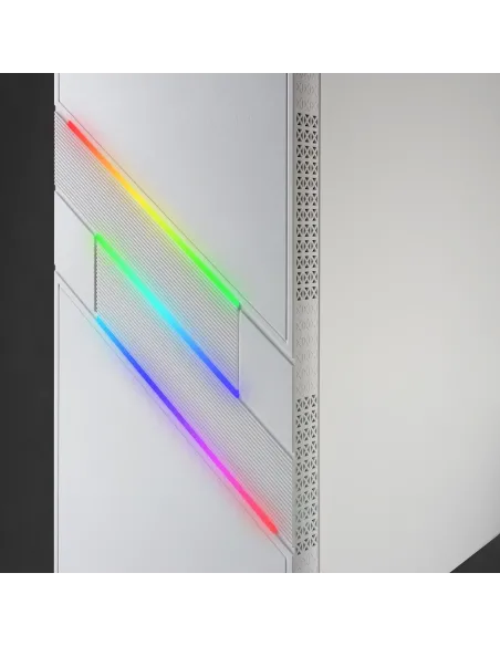 Mars Gaming MC-U3, Caja PC Gaming ATX XL, Frontal Triple ARGB, Ventilador 12cm ARGB, Ventana Cristal Templado, Blanco