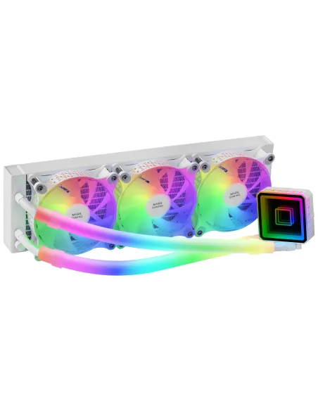 Mars Gaming ML-ULTRA360 Blanco, Refrigeración Líquida CPU, TDP 650W, Espejo Infinito, 3 Ventiladores Silenciosos FDB ARGB,