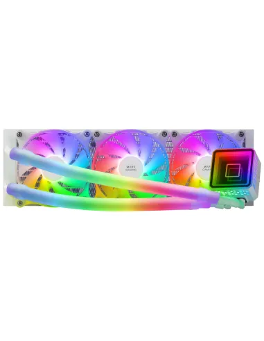 Mars Gaming ML-ULTRA360 Blanco, Refrigeración Líquida CPU, TDP 650W, Espejo Infinito, 3 Ventiladores Silenciosos FDB ARGB,