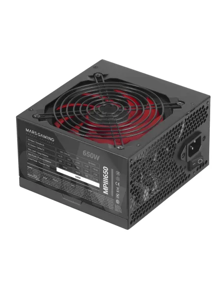 Mars Gaming MPIII650, Fuente Alimentación PC ATX 650W, 5 Años de Garantía, 85% Eficiencia, Sistema Digital APFC, Ventilador FDB Mars Gaming MPIII650, Fuente Alimentación PC ATX 650W, 5 Años de Garantía, 85% Eficiencia, Sistema Digital APFC, Ventilador FDB