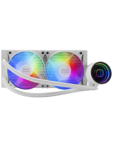 Mars Gaming ML-ONE240 Blanco, Refrigeración Líquida CPU, TDP 400W, Espejo Infinito, 2 Ventiladores FRGB Silenciosos,