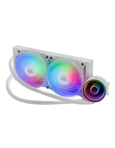Mars Gaming ML-ONE240 Blanco, Refrigeración Líquida CPU, TDP 400W, Espejo Infinito, 2 Ventiladores FRGB Silenciosos,