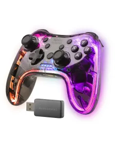 Mars Gaming Gamepad Inalámbrico 2.4GPRO, Neon RGB, Vibración Háptica Dual, Joysticks Analógicos, Mando para PC, PS3, PS4, PS5,