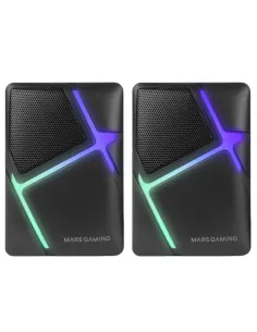 Mars Gaming MS-H, Altavoces Gaming RGB Flow, Drivers Invertidos y Sonido 3D-Surround 10W, Altavoces Compactos con Caja de